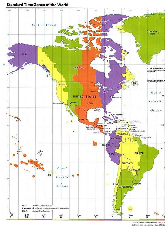 Time Zone Map North America